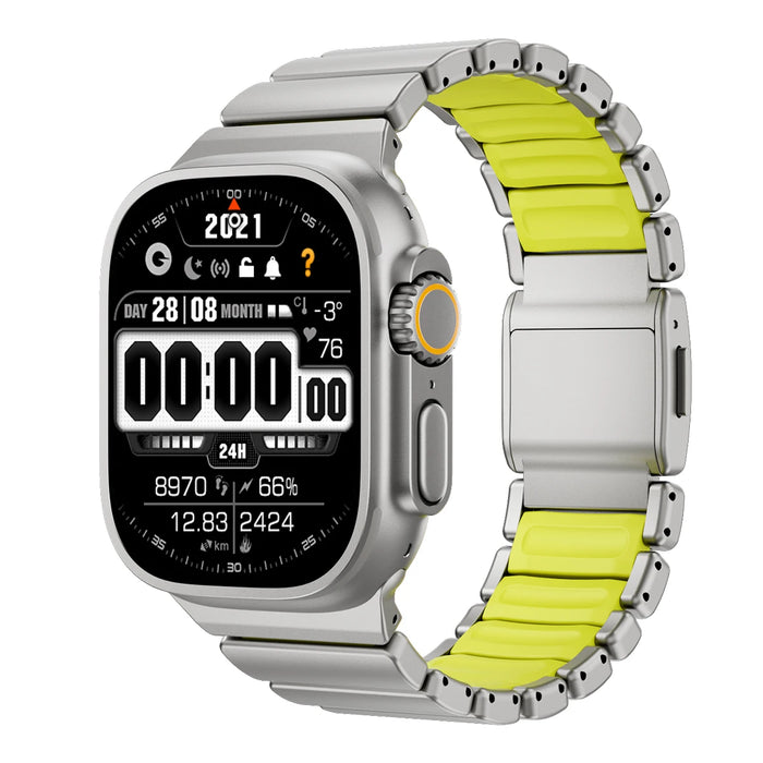Ttanium Green Magnetic Titanium-style Watch Band Compatible With Apple Watch Series On Sale