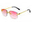 Gold Red Mirror Classic Rectangular Rimless Sunglasses On Sale