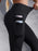 Black Mesh Patch Design Double Pockets High-Waisted Fitness Gym Leggings On Sale