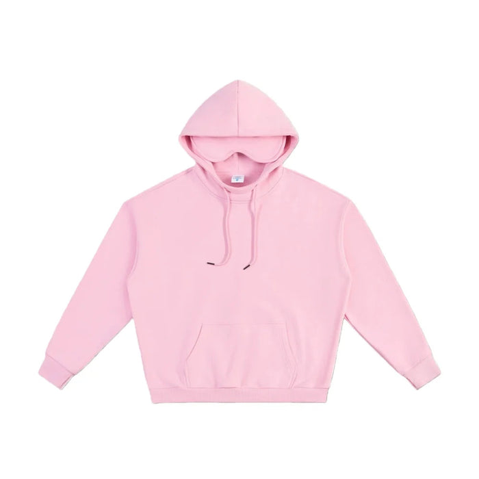 Unisex Plush Hoodie With Eye Mask Design In Pink On Sale