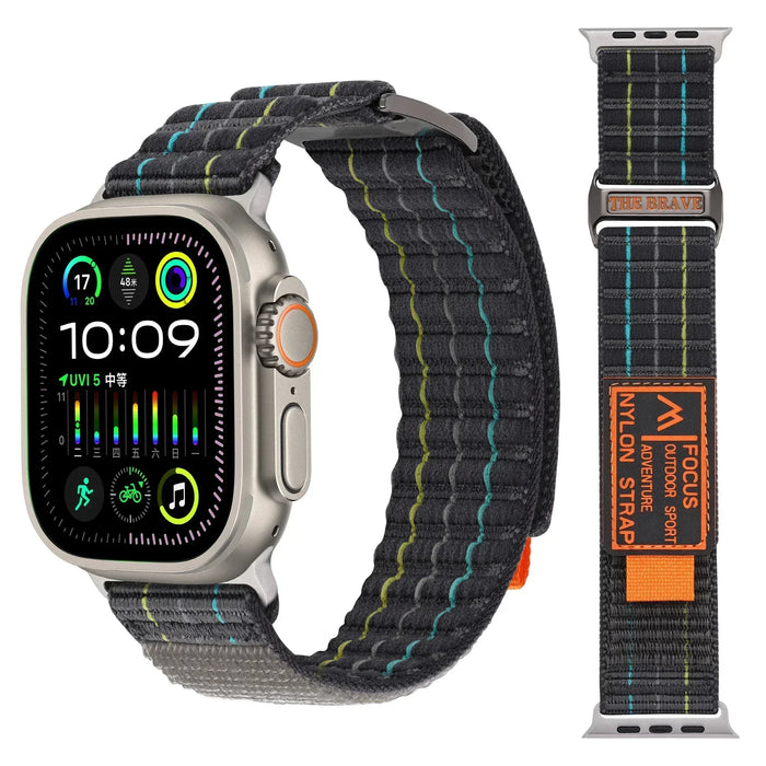Charcoal Ash Outdoor Sport Adventure Nylon Trail Loop Strap Collection for Apple Watch Band Ultra, 49mm, 46mm, 45mm,  42mm, 41mm, 40mm, 38mm On Sale