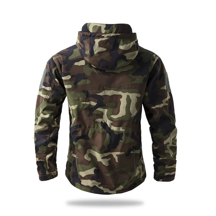 Multi-Color Men’s Waterproof Softshell Jacket with Fleece Lining – Hooded Outdoor Camouflage Coat On Sale
