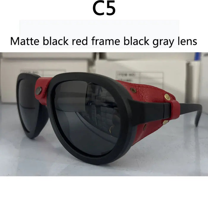 Chic Vintage Steampunk Goggle Style Oval Polarized Sunglasses On Sale