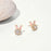 925 Sterling Silver White Gold Plated Moissanite Diamond Bunny Ears Enamel Design Stud Earrings On Sale