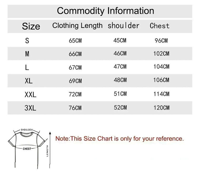Size Chart For Unisex Heart Graphic 100% Cotton T-Shirt Casual Short Sleeve Crew Neck Tees