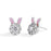925 Sterling Silver White Gold Plated Moissanite Diamond Bunny Ears Enamel Design Stud Earrings On Sale