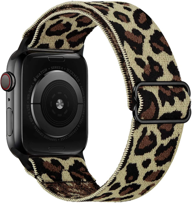 Brown Cheetah Scrunchie Watch Strap For Apple Watch Band Series 49mm, 45mm, 44mm, 42mm, 41mm, 40mm, 38mm On Sale
