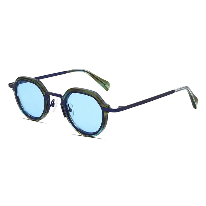Retro Round UV400 Vintage Metal Punk Style Colored Lenses Sunglasses For Women And Men On Sale