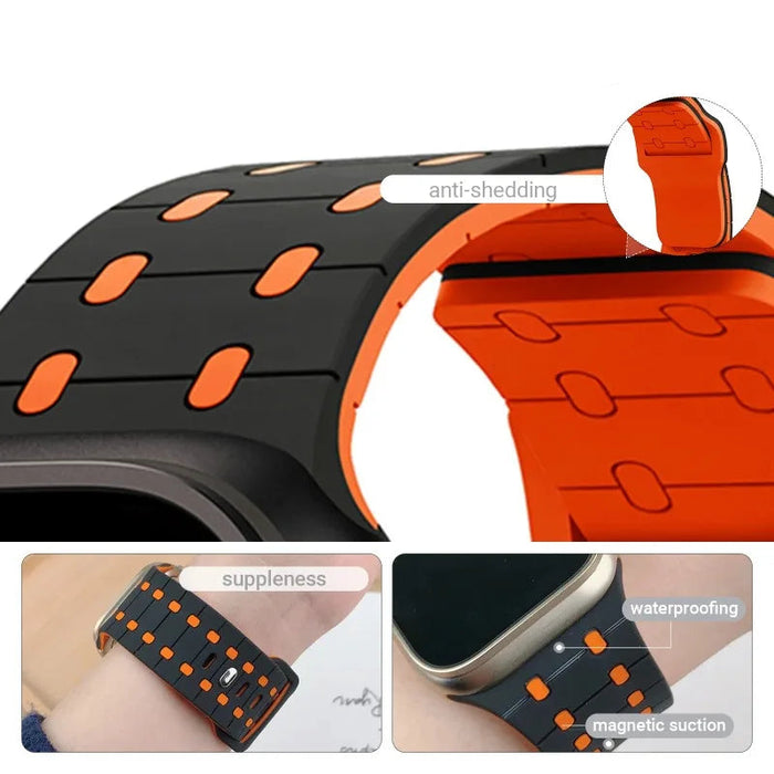 Textured Silicone Sport Watch Band Compatible With Apple Watch 38mm 40mm 41mm 42mm 44mm 45mm 46mm 49mm (Series 3–11, SE & Ultra) On Sale