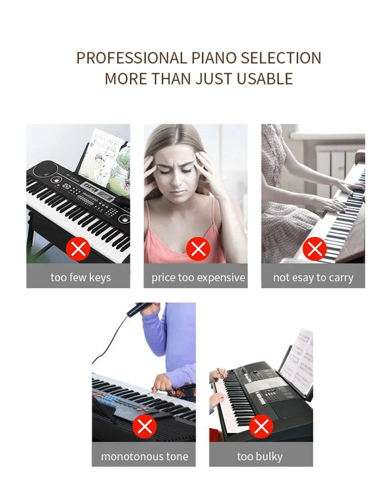 88 Keys Lightweight Portable Folding Digital Piano Full Set With MIDI Sustain Pedal, Hi-Fi Stereo, Silent Mode On Sale