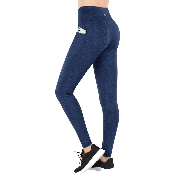 Blue Lightweight High Waisted Yoga Pants with Pockets