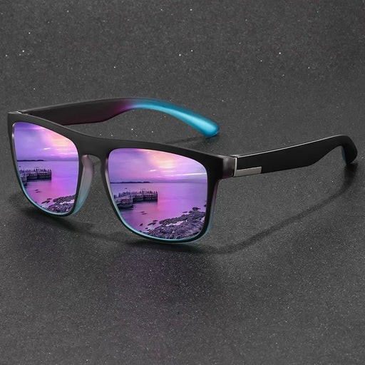 Purple Lenses Vintage Style Square Sports Anti-Glare UV400 Sunglasses On Sale