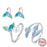 925 Sterling Silver White Gold Plated Enamel Whale Adjustable Rings And Earrings Jewelry Set On Sale