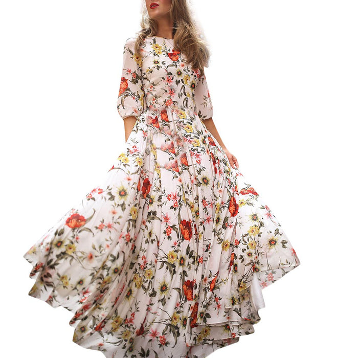 Floral Printed Sling Long Maxi Dress On Sale