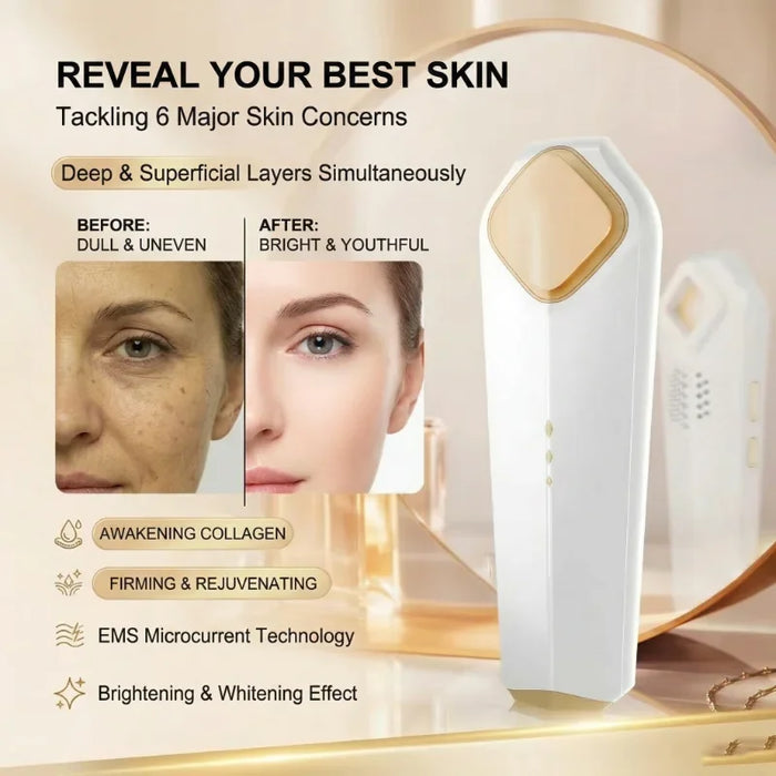 Handheld NIR Near Infrared LED Facial Skin Care Device 2-in-1 Light Therapy Beauty Tool for Skin Rejuvenation & Firming On Sale