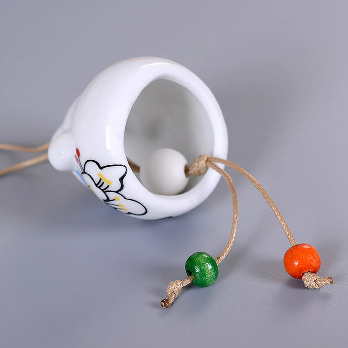 Fortune Cat Hanging Ceramic Wind Chime On Sale