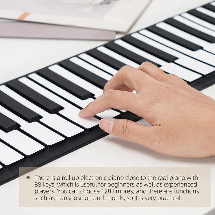 88 Keys Foldable Roll-up Digital Piano With Rechargeable Battery 128 Rhythms And Tones On Sale