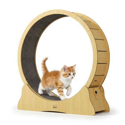 Exercise Wheel Indoor Silent Treadmill Made of Natural Solid Wood For Cats Or Small Dogs