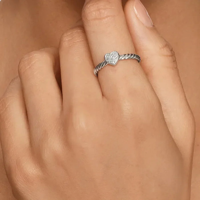925 Sterling Silver David Yurman Style Fashion Heart Rings Jewelry Collection On Sale