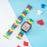 Colourful brick-style resin watch band with matching protective case compatible with Apple Watch 38mm–49mm on sale