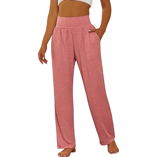 Women Fashion High Waisted Comfy Cotton Red Straight Leg Sweatpants On Sale
