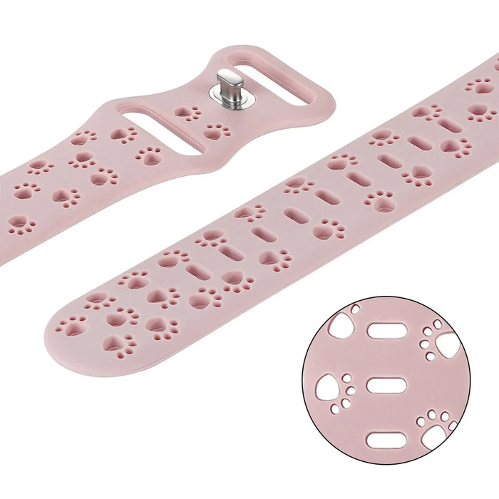 Animal Paws Hollow-out Design Silicone Strap for Apple Watch Band Ultra 2, Series 10, 9, SE, 8, 7, 6, 5 On Sale