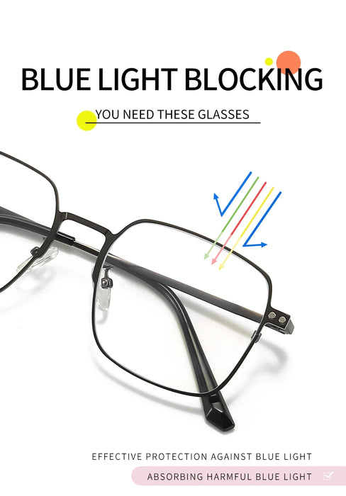 3 in 1 Lightweight Titanium Frame Eyeglasses With Magnetic Clip Polarized Sunglasses Set On Sale