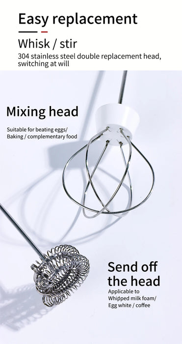3-Speed Rechargeable Wireless Milk Frother Whisk On Sale
