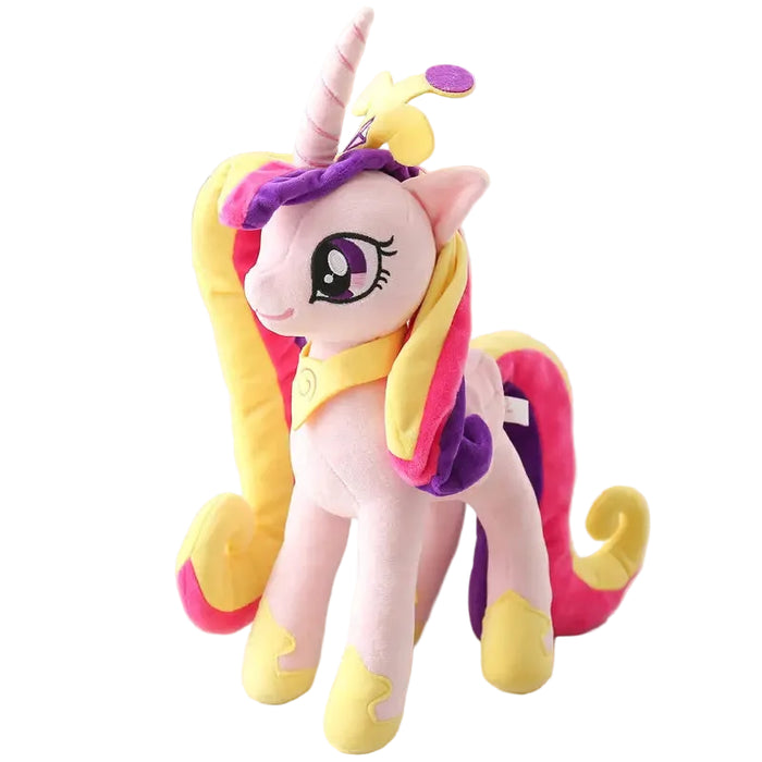 Adorable Rainbow Hair Pink Unicorn Pony Plush Doll Anime Style Fantasy Character Plush Toy 28-33cm On Sale