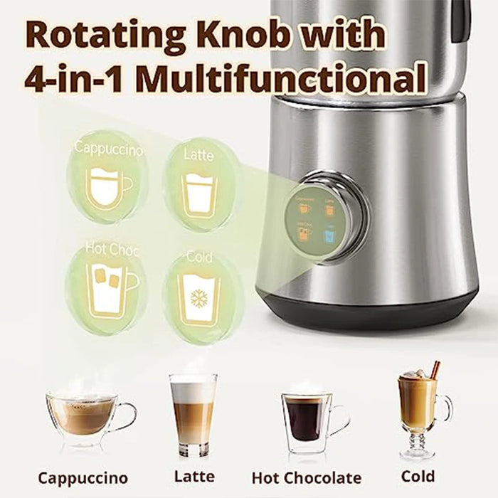 900ML Detachable Stainless Steel Milk Jug Automatic Electric Cafe Milk Frother For Hot or Cold Latte, Coffee, or Chocolate On Sale