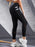 Black Mesh Patch Design Double Pockets High-Waisted Fitness Gym Leggings On Sale