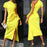 Sexy Yellow Asymmetric One Shoulder Cocktail Party Ruched Dress On Sale