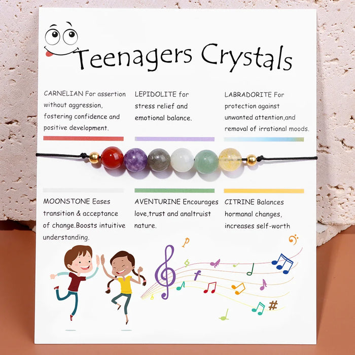 Smooth Round Natural Gem Stone Energy Bracelets For Teenagers Balance & Style On Sale – Carnelian, Lepidolat, Labradorite, Moonstone, Aventurine, Citrine