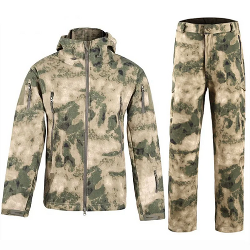 Camouflage Waterproof Thermal Hooded Outerwear Set For Men On Sale