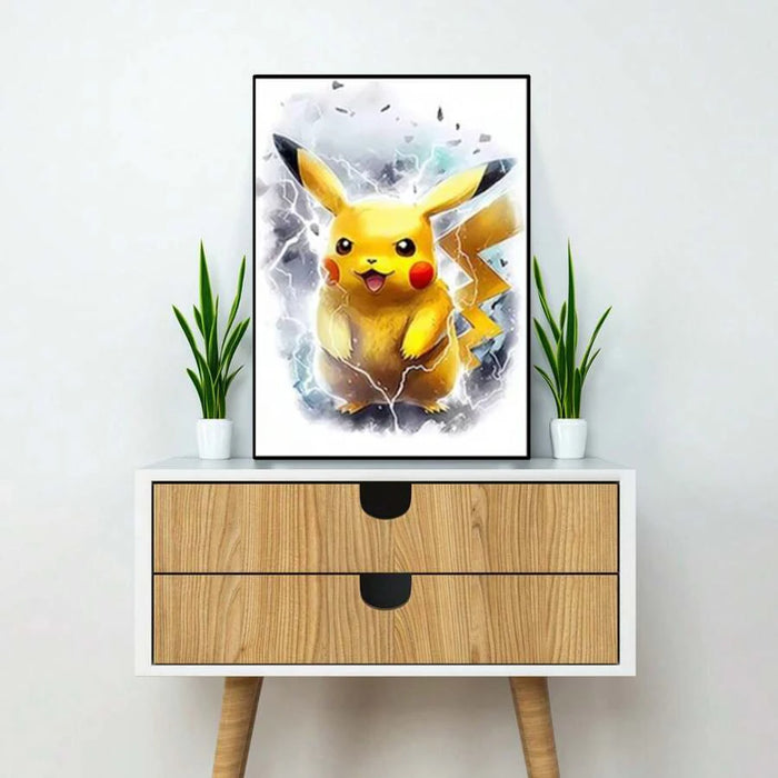 Pikachu Pokemon Animated Series Characters Canvas Prints Painting Style Wall Art Posters For Home Decor On Sale