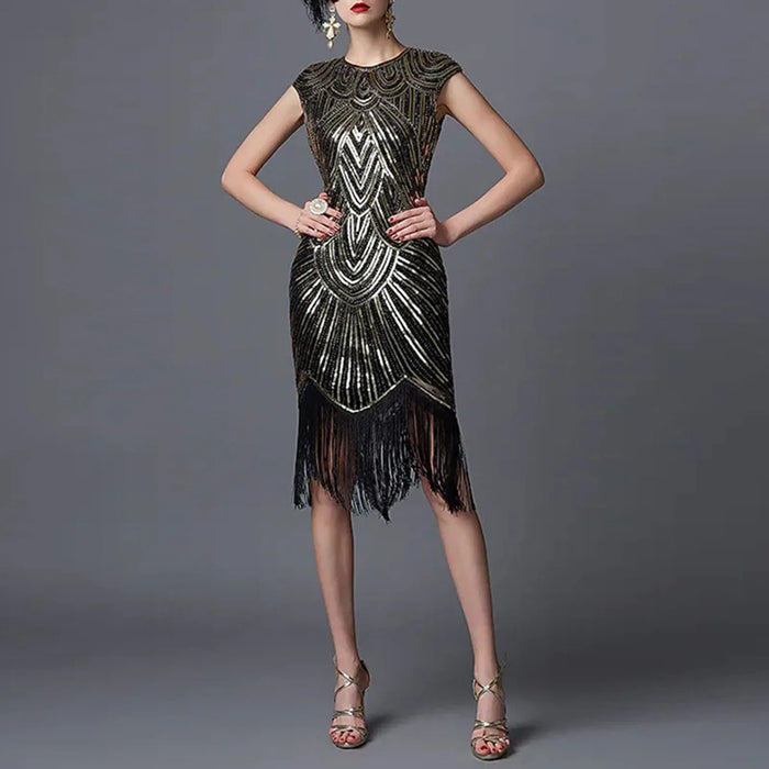 Black O-Neck The Great Gatsby Style Flapper Dress On Sale