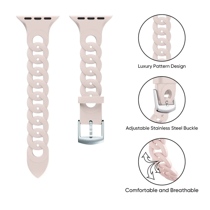 O-Ring Silicone Chain Link Bracelets For Apple Watch Band Design