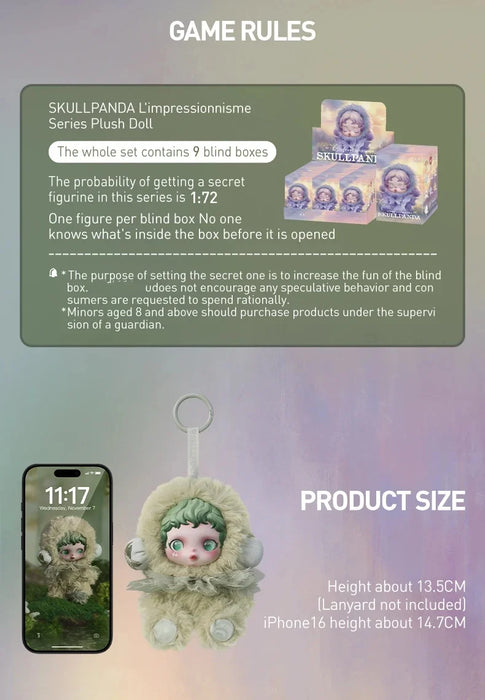SKULLPANDA L'impressionnisme Series Plush Dolls Blind Box Collection On Sale