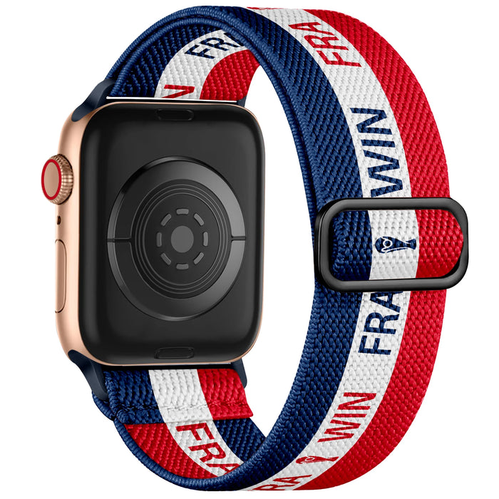 France flag soccer series nylon stretch adjustable watch band compatible with Apple Watch 38mm-49mm On Sale