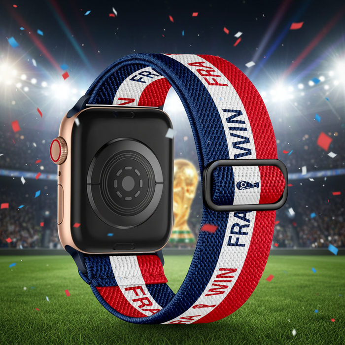 Soccer series nylon stretch adjustable watch band compatible with Apple Watch 38mm-49mm On Sale