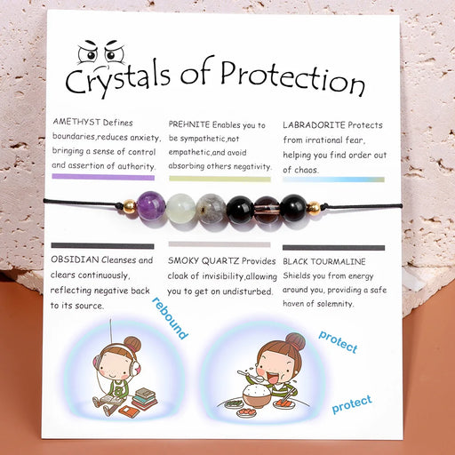 Smooth Round Natural Gem Stone Energy Bracelets For Balance & Style On Sale – Amethyst, Labradorite, Obsidian, Smoky Quartz, Black Tourmaline
