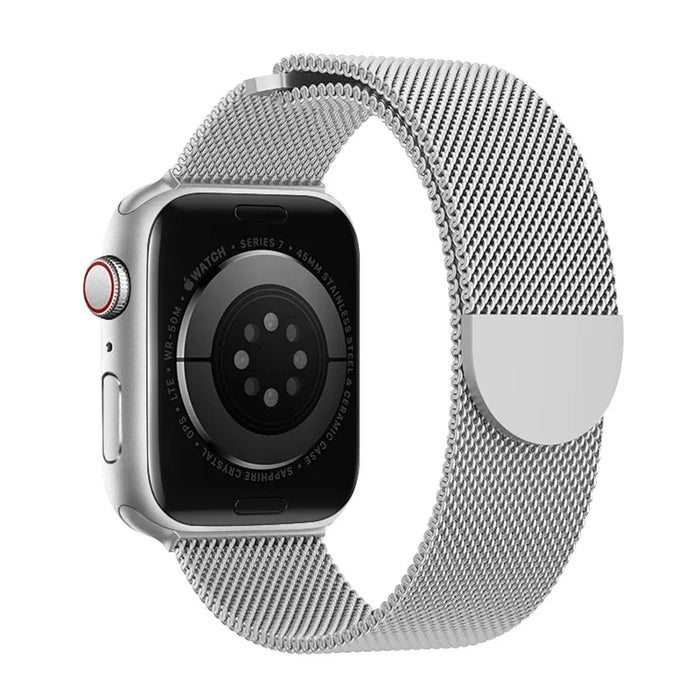 Silver Milanese Mesh Loop With Magnetic Clasp For Apple Watch Band 44mm 40mm 38mm 42mm On Sale