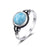 925 Silver Natural Larimar Stone Vintage Style Rings On Sale