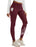 Wine Red High-Waisted Women’s Hiking Leggings with Side Zipper Pockets On Sale