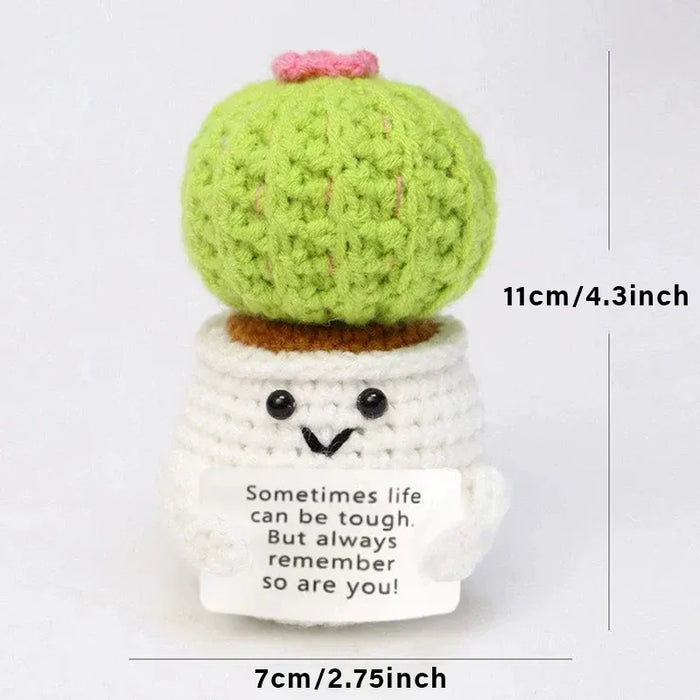 Handmade Positive Message Cute Upbeat Crochet Plush Dolls For Desktop And Home Decor On Sale