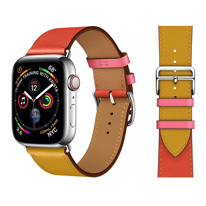 Ambre Capucine Genuine Leather Loop Apple Watch Band For iWatch Series On Sale