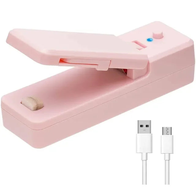Pink Rechargeable Mini Snack Bag Heat Sealing Machine On Sale