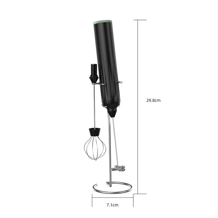 3-Speed Rechargeable Wireless Black Milk Frother Whisk On Sale
