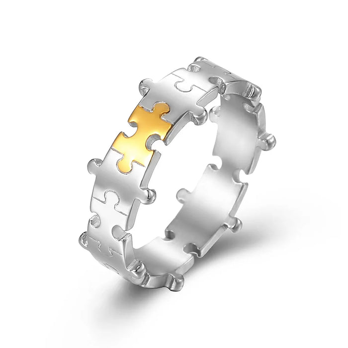 Puzzle Stainless Steel Stackable Couples Rings On Sale