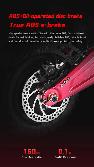 Foldable Off-road Tires Two-wheel Electric Scooter 6000W Motor 60V 38Ah With RGB Colour Lights, Shock Absorption and Smart App Control On Sale